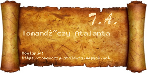 Tomanóczy Atalanta névjegykártya